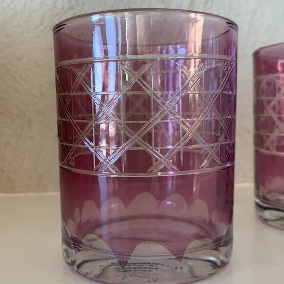 New - Set of 2 Anthropologie Colored Glass Purple Cocktail Glass - Picture 7 of 9